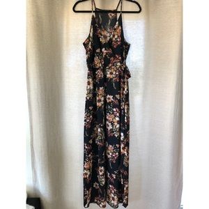 Faux-wrap maxi dress